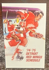 1974-75 Detroit Red Wings Schedule Card Pocket Schedule QTY