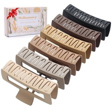 5 Inch XL Hair Clips, Strong Hold Oversized 6 Count Pack of 1 , Brown