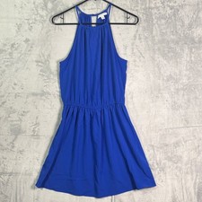 American Eagle Royal Blue Halter Rouched Waist Dress Lightweight Size Medium
