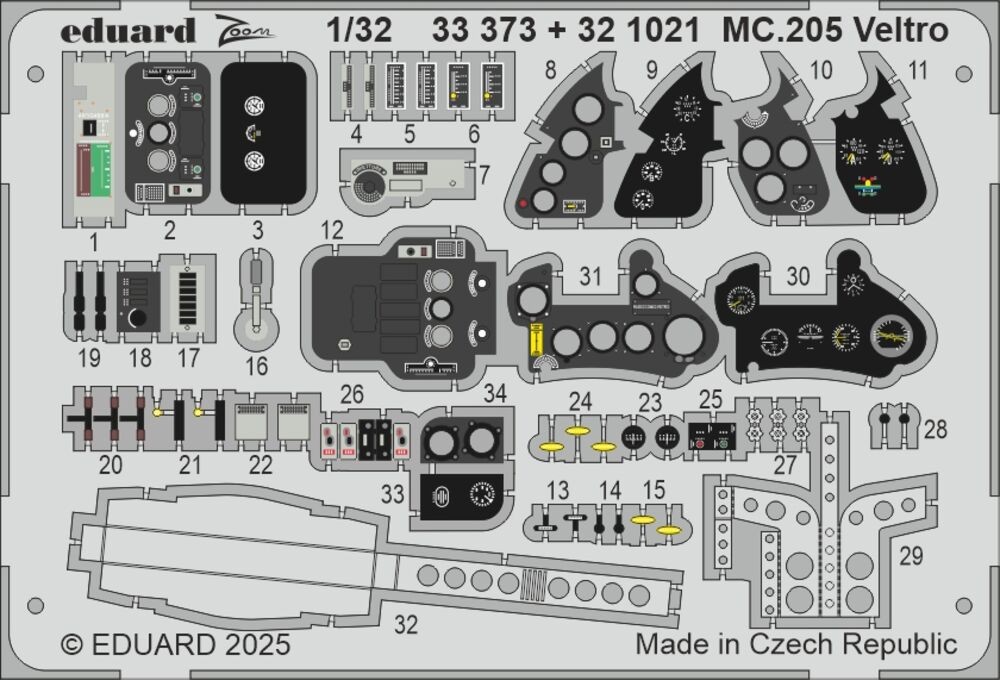 Eduard Accessories 33373 - 1:32 Mc.205 Veltro Italeri - New