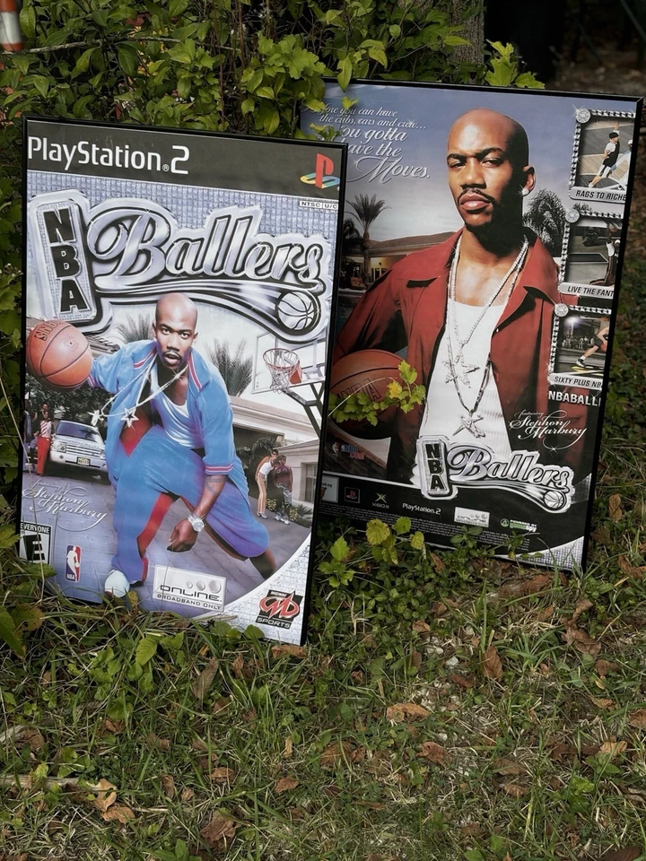 Videojuego de baloncesto NBA Ballers Stephon Marbury Midway delantero y trasero 2 piezas Foto 2 de 2