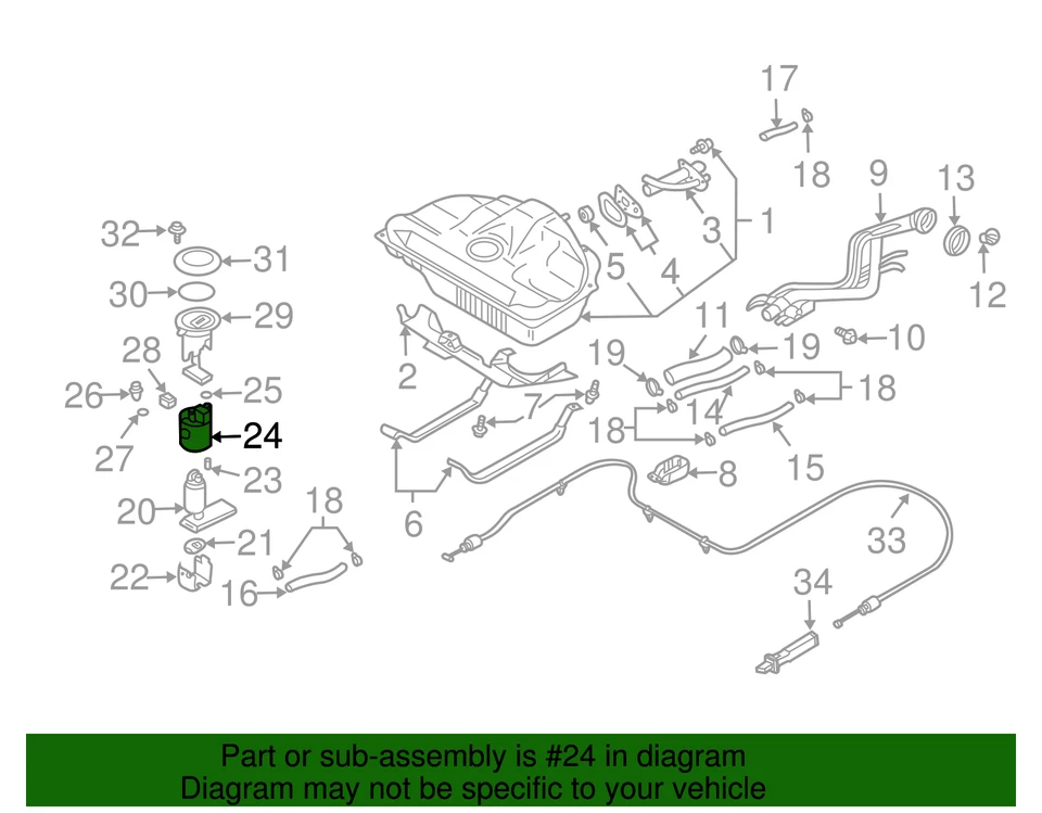 Filtro de combustible genuino Nissan 2000-2003 Nissan 16400-2Y505 Foto 3 de 3