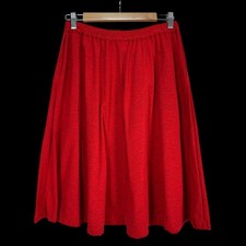 Vintage MoonCraft Red Speckled Midi Skirt Elastic Waist Made in USA Skater Med