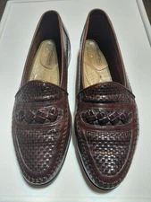 Santoni Men's Italian Leather Loafer Size 10.5 D Brown Shoes Slip On NICE COND