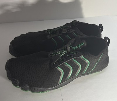 Racqua Mens 9 Black Green Lightweight Quick Dry Breathable Lace Up Water Swim