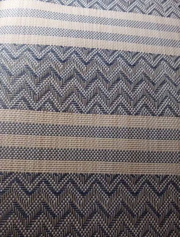 x8 Blue Placemat Set Of 8 Vinyl Woven Coastal Chevron Stripe Summer Pool Beach - Image 4 of 4