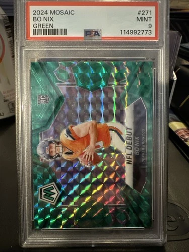 2024 Panini Mosaic - NFL Debut Bo Nix #271 Green Mosaic Prizm (RC)