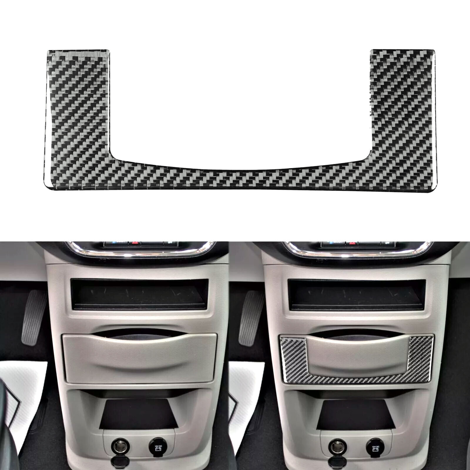 Carbon Fiber Console Storage Panel Frame For Grand Caravan C/V Town & Country