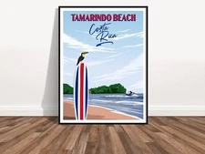 TAMARINDO BEACH COSTA RICA   Wall Art Vacation Print Beach Print Poster