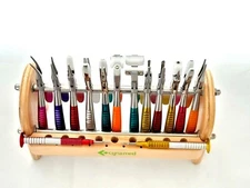 PREMIUM GERMAN SET OF 14 EA OPTICIAN ! OPTICAL PLIERS,EYEGLASSES TOOL SET W/STND