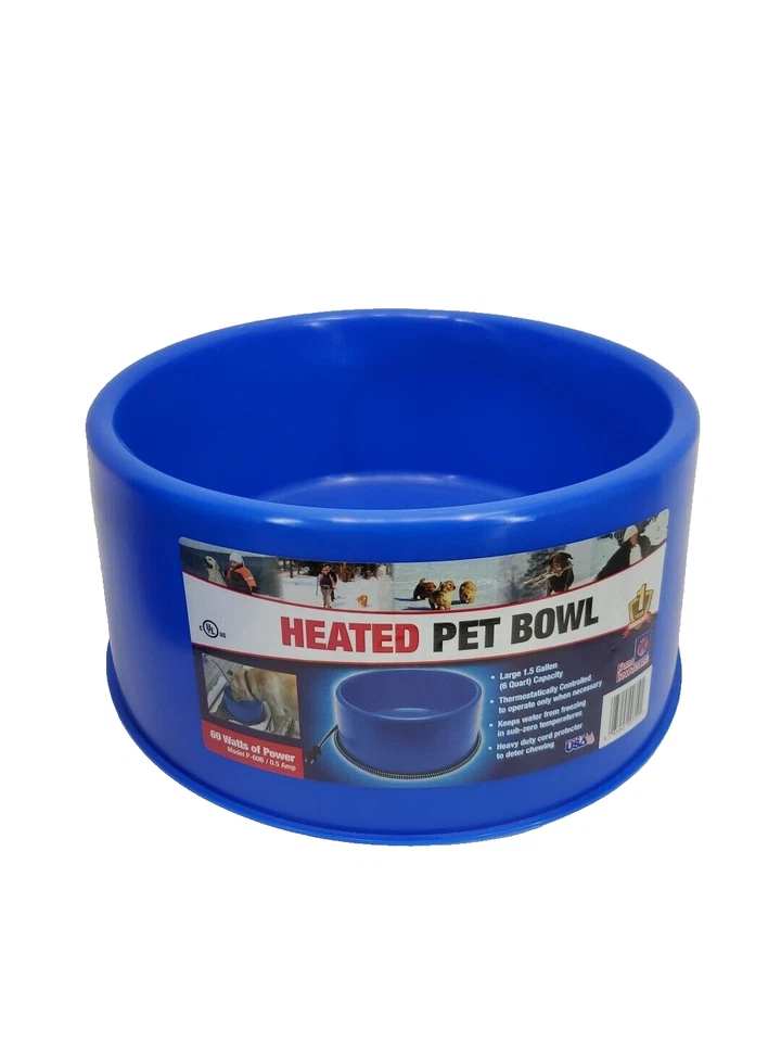 Farm Innovators HEATED PET BOWL 1.5 GAL BLUE 60 Watt P-60B /0.5 AMP Blue Dish - Image 2 of 4