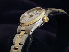Rolex Date Lady 2Tone Yellow Gold Stainless Steel Watch White Roman Dial 69173 3