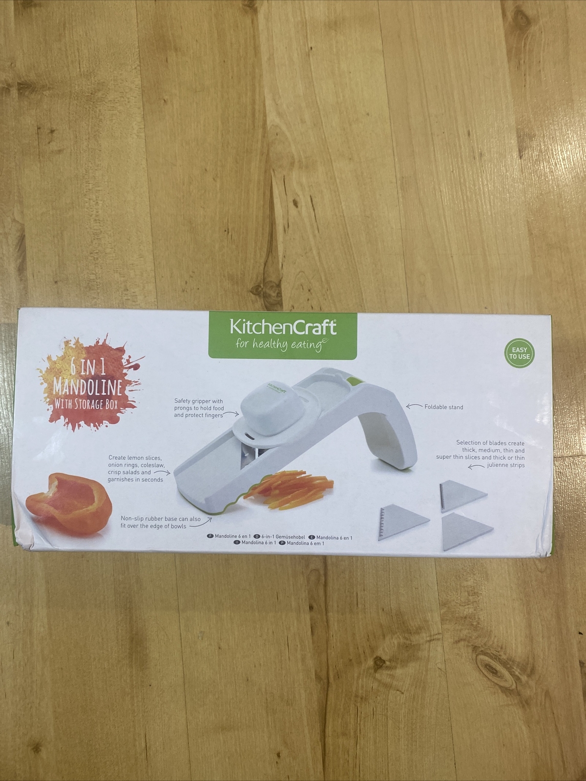 Kitchencraft Multi Purpose Slicer Grater Mandolin 6 In 1 With Storage Box