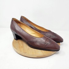 Arthur Beren Shoes Womens Brown Leather Heels Wingtip Vintage Gravati Italy