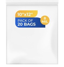 Extra Heavy-Duty 8 Mil Puncture Resistant Resealable Zipper Bags 10 x12 , 20 Pk