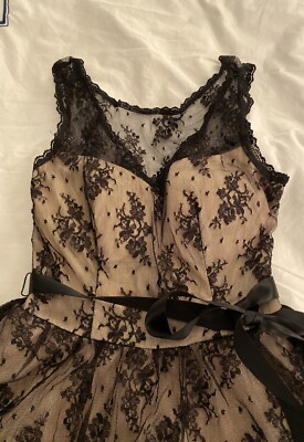 b darlin black lace dress B Darlin Sleeveless Lace Dress Black Gold Juniors Size 11/12 Dance Homecoming