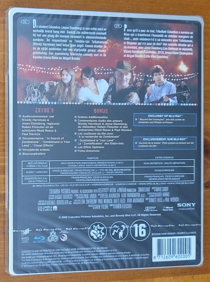 Zombieland Blu-ray Steelbook - Finland - New RARE Region FREE Foto 2 de 4