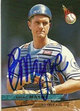 1993 Fleer Ultra BRENT MAYNE Signed Card ROYALS loma linda, ca