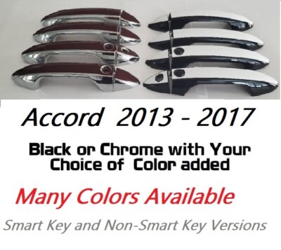 Custom Black OR Chrome Door Handle Overlays 2013- 2017 Honda Accord YOU PICK CLR