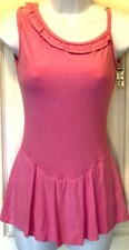 GK ICE FIGURE ADULT SMALL ONE-SHOULDER PINK MATTE CREPE JA SKATE DRESS AS NWT