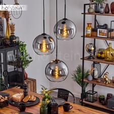 Salon Sypialnia Jadalnia Lampa kulista Lampa wisząca Lampa wahadłowa Szkło dymne czarna