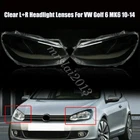 Headlight Lenses Cover Clear Lens Replacement L + R For VW Golf 6 MK6 2010-2014