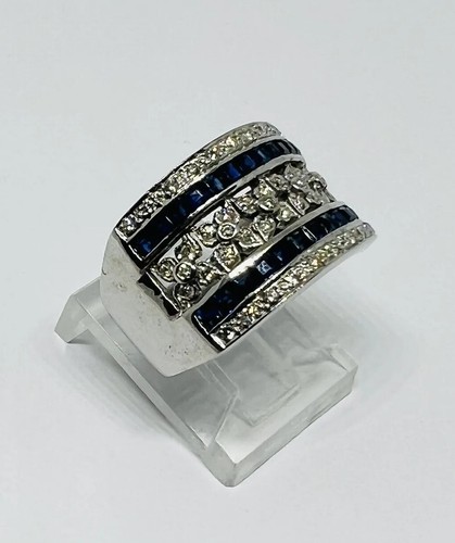 LeVian 18K White Gold, Natural Diamond & Sapphire Ring Size 6.5 MSRP $4,550 - 第 1/12 張圖片