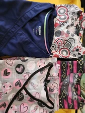 Lot Of 4 Womens Scrub Tops Mixed Brand Sz S
