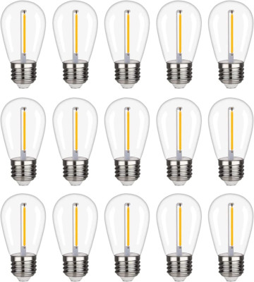 15 Pack S14 LED String Light Bulbs, 1W Shatterproof & Waterproof Outdoor Indoor
