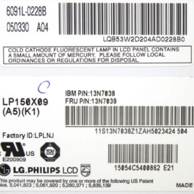 IBM Lenovo R52 15.0 Inch XGA Matte LCD Screen LP150X09(A5)(K1) 13N7039 - Image 3 of 4