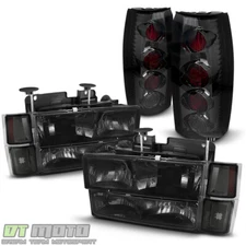 1994-1999 Chevy C/K Suburban Tahoe Smoke Headlamp+Corner+Signal Bumper+Tail Lamp