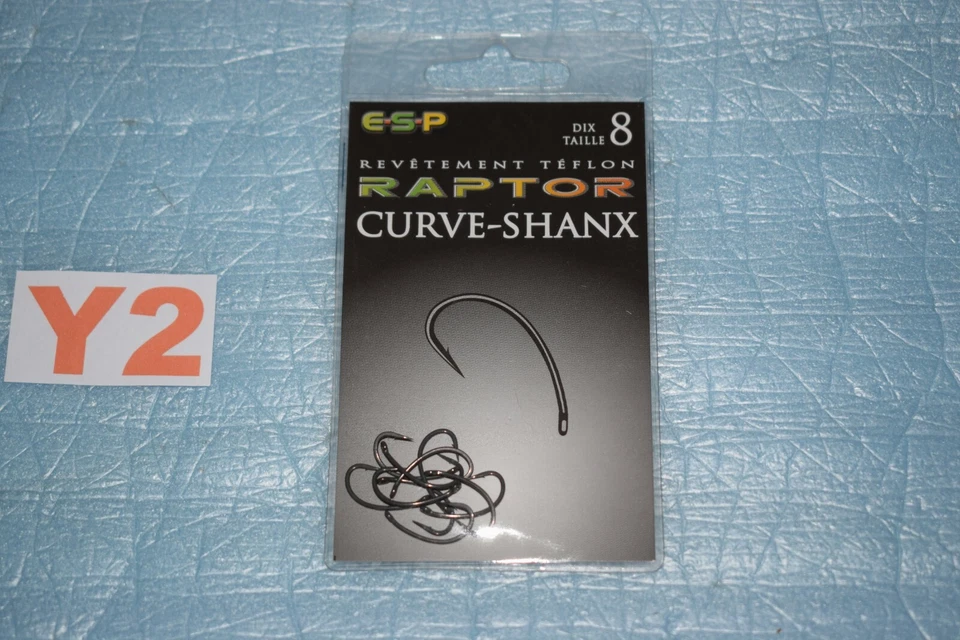 10 Hameçons carpes ESP RAPTOR CURVE-SHANX taille au choix ( de n°8 à n°4 ) neuf - Photo 1/1