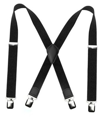  Mens Suspender with Very Strong Metal Clips 3.8cm Wide Heavy Duty Black1