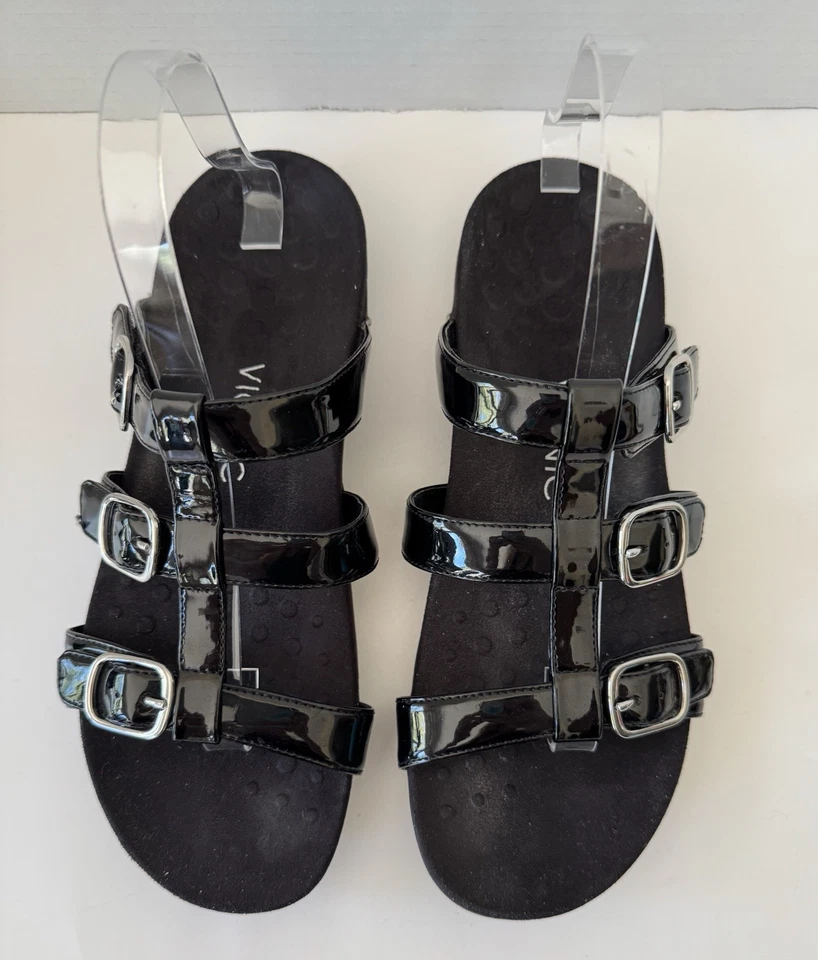 Vionic Sandals Women’s 10M Misa Slide Comfort Black Patent Leather TVW5135 - Image 4 of 4