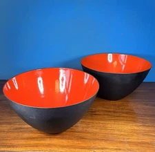 Pair Original Mid-Century Krenit Bowls Herbert Krenchel for Torben Ørskov c.1960