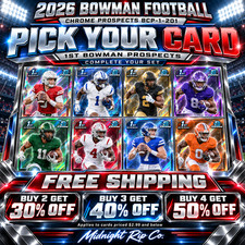 2026 Bowman Football Chrome Prospects BCP 1-201 Pick Your Card 1st Bowman