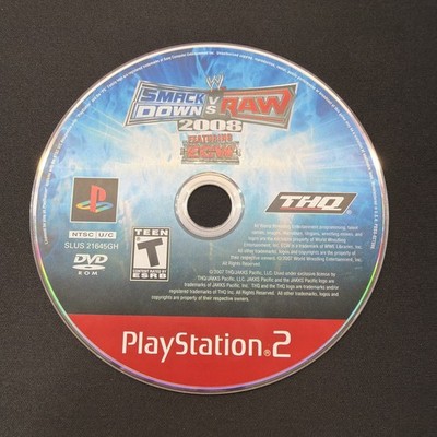 Play Station 2 WWE SmackDown vs. Raw 2008 Featuring ECW Video Game Clean Disc !