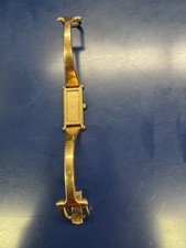 GUCCI 1500 12mm Gold Dial Qz Women’s Bangle Rectangle Watch