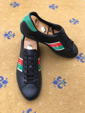 Gucci Ace Nero Interlocking G Web Verde Rosso Sneakers Uomo UK 9 US 10