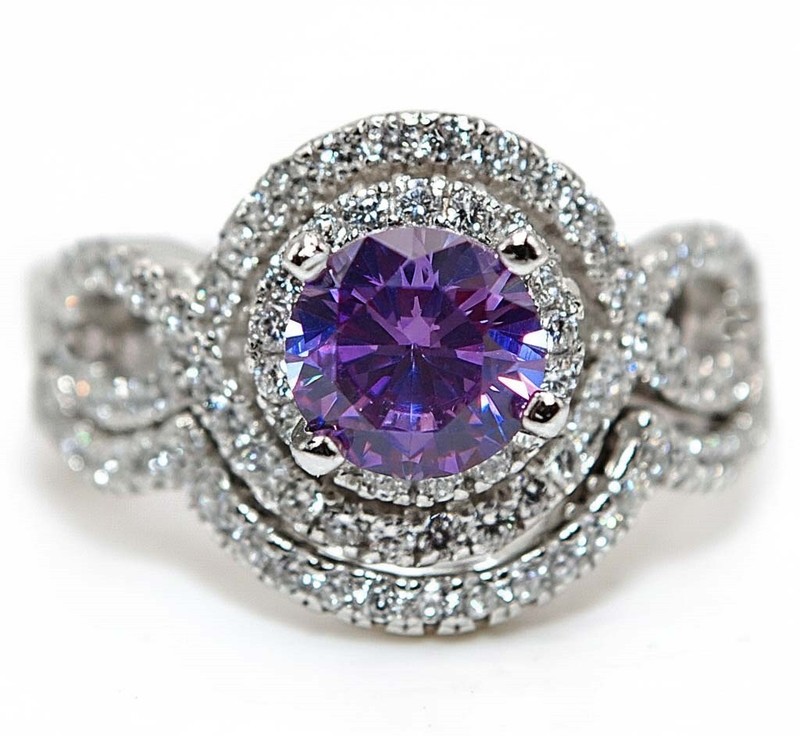 3CT  Amethyst 925 Solid Sterling Silver Ring Jewelry Sz 7 F8-2