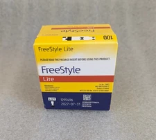 NEW 100 Freestyle Lite Blood Glucose Test Strips exp: 7/31/2027 Sealed