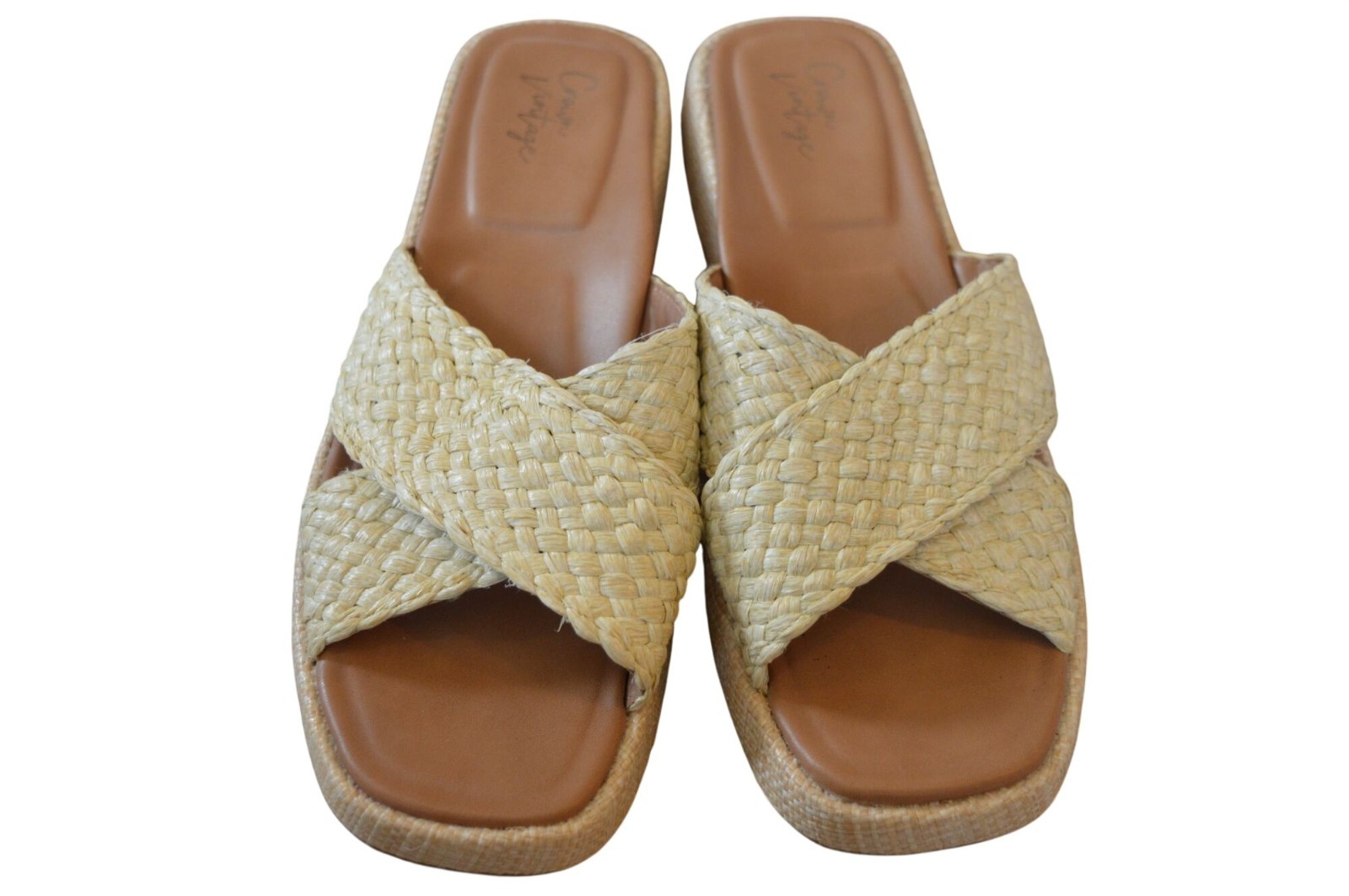 Crown Vintage Luna Woven Slide Sandals Women's Size 9.5 Bohemian Coastal Summer