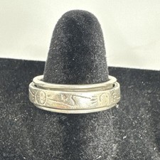 Vtg Sterling Silver 925  Vine Spinner/Anxiety Ring, Size 7