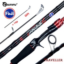 BIUTIFU Travel Fishing Rod 1.8-3.0m T800 Carbon Fuji Guides Spinning Casting