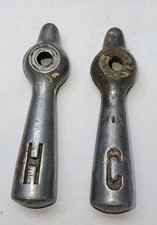 Vintage Metal Hot Cold Faucet Handles H C Industrial Plumbing Knobs Pair