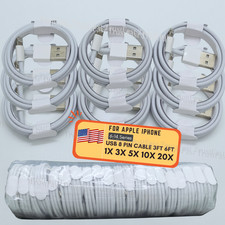 USB Charging Cable For iPhone 14 13 12 11 8 7 6 SE Fast Charger Cord LOT 6FT/3Ft
