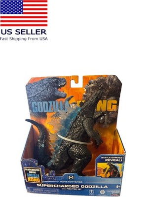 Godzilla vs Kong Supercharged Godzilla with Fighter Jet Action Figure new