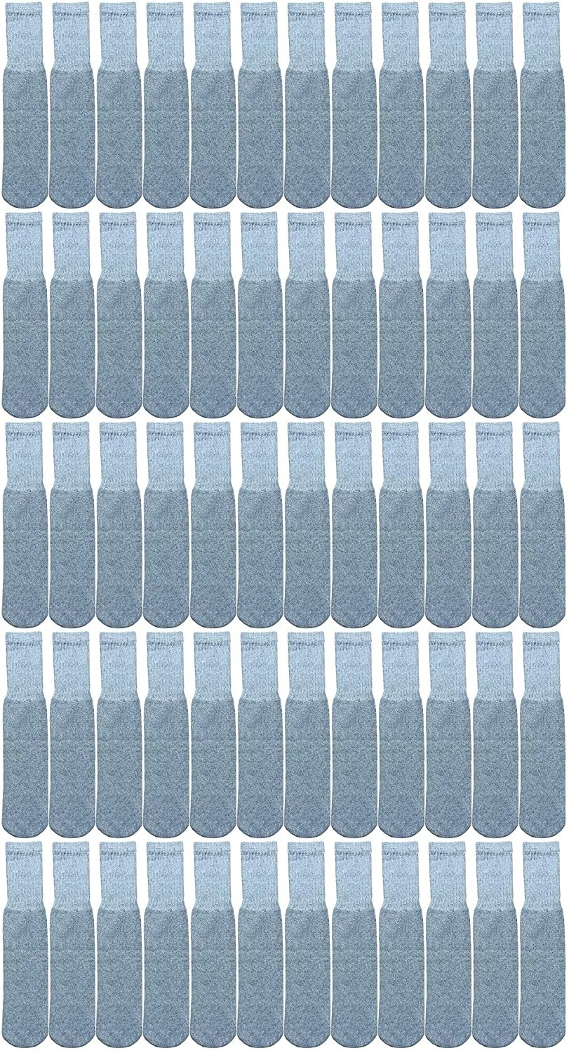 240 Units of Women's Cotton Tube Socks, Referee Style, Size 9-15 Solid Gray -