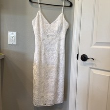 Guess Lace Dress Fitted, True White Brand New With Tag, Size 8.