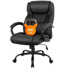 BestMassage Big and Tall Office Chair 500lbs Cheap Desk High Back PU Executiv...
